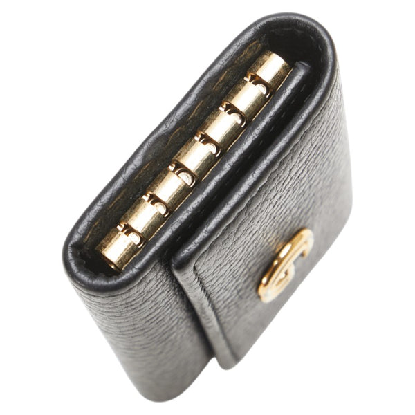 グッチ プチマーモント ダブルＧ キーケース 6連 456118 ブラック レザー レディース GUCCI 【中古】