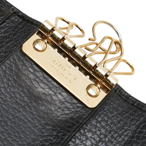 グッチ プチマーモント ダブルＧ キーケース 6連 456118 ブラック レザー レディース GUCCI 【中古】