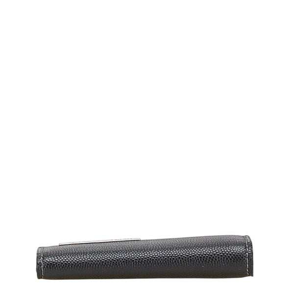 カルティエ ロゴプレート キーケース 6連 ブラック レザー メンズ CARTIER 【中古】