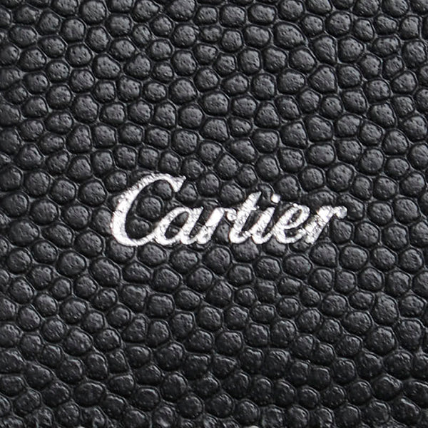 カルティエ ロゴプレート キーケース 6連 ブラック レザー メンズ CARTIER 【中古】