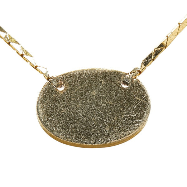 クリスチャンディオール オーバルブリーク ペンダントネックレス ゴールド メッキ ラインストーン レディース Christian Dior 【中古】