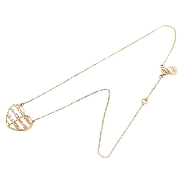 クロエ ロゴ ハート モチーフ ネックレス ゴールド メッキ レディース Chloe 【中古】