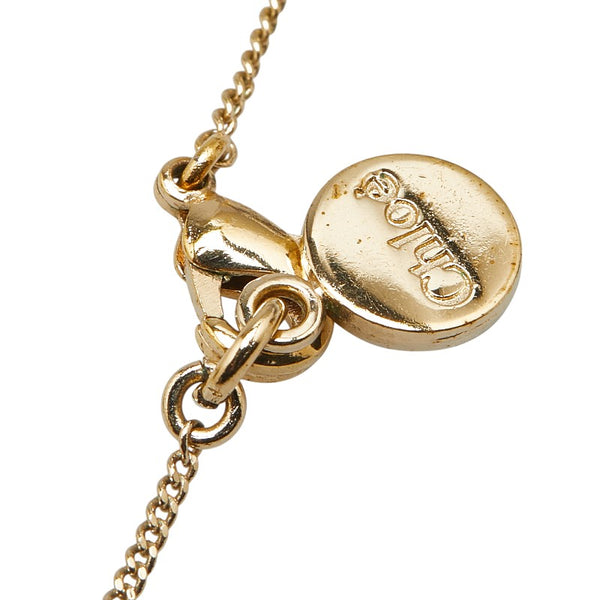 クロエ ロゴ ハート モチーフ ネックレス ゴールド メッキ レディース Chloe 【中古】