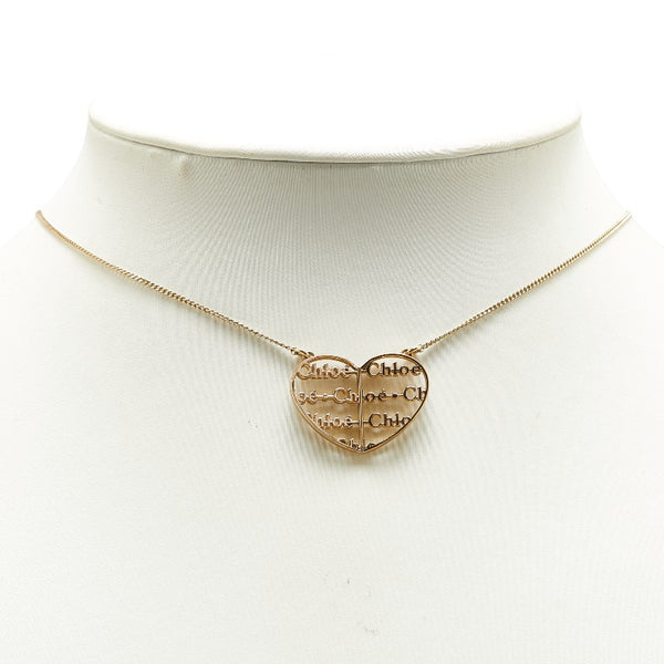 クロエ ロゴ ハート モチーフ ネックレス ゴールド メッキ レディース Chloe 【中古】