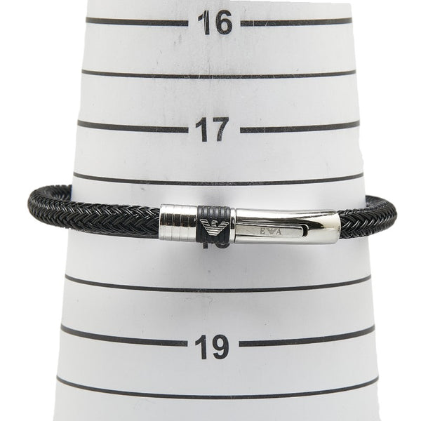 アルマーニ ブレスレット ブラック シルバー ステンレススチール ファイバー メンズ ARMANI 【中古】