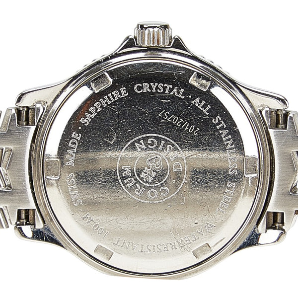 コルム メモタイム セイブ ザ シー 腕時計 クオーツ ホワイト文字盤 ステンレススチール ソフィアクリスタル レディース CORUM 【中古】