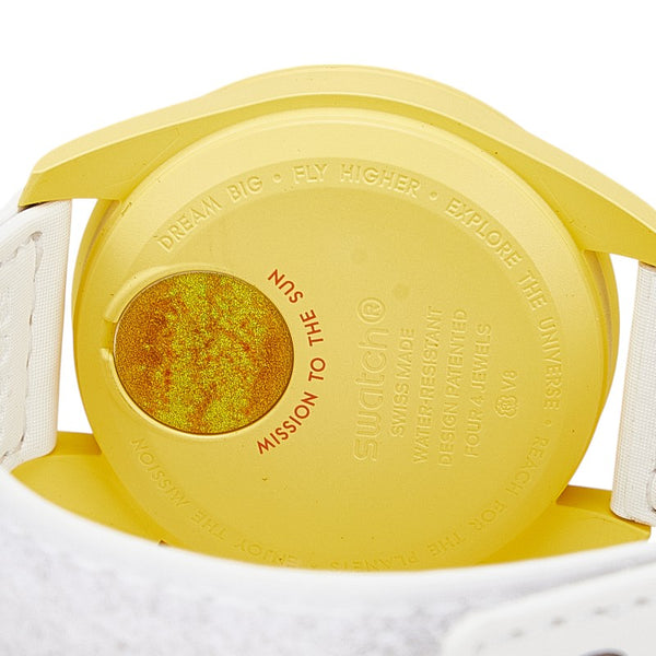 オメガ × スウォッチ SWATCH ミッション トゥ ザ サン 腕時計 S033J100 クオーツ ゴールド文字盤 ナイロン バイオセラミック メンズ OMEGA 【中古】