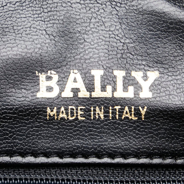 バリー Bロゴ ハンドバッグ ミニボストンバッグ ブラウン ブラック レザー レディース BALLY 【中古】