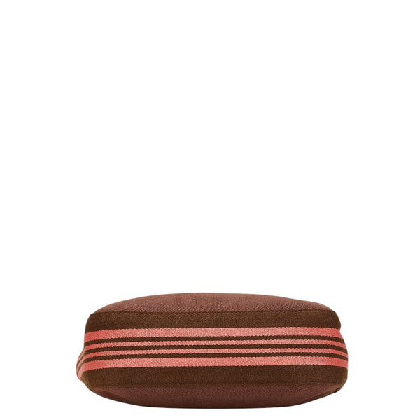 バーバリー ロゴ トートバッグ ハンドバッグ ブラウン ピンク キャンバス レザー レディース BURBERRY 【中古】