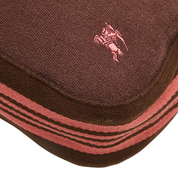 バーバリー ロゴ トートバッグ ハンドバッグ ブラウン ピンク キャンバス レザー レディース BURBERRY 【中古】