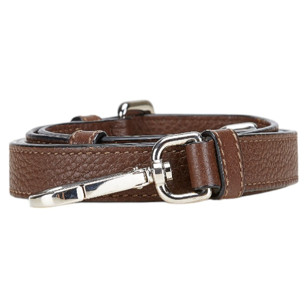 プラダ ショルダーストラップ ブラウン レザー レディース PRADA 【中古】