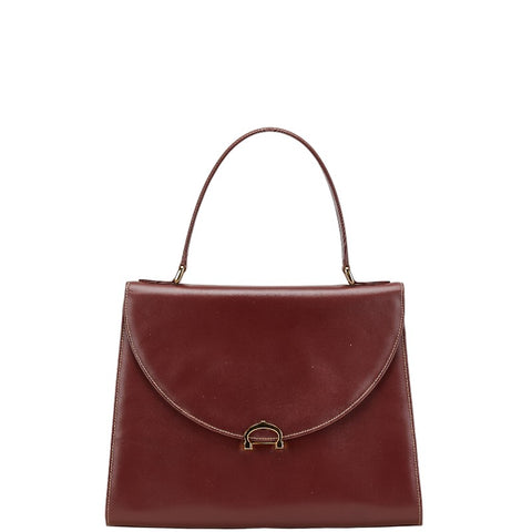 カルティエ マストライン ハンドバッグ ワインレッド ボルドー レザー レディース CARTIER 【中古】
