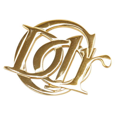 ディオール ロゴ ブローチ ゴールド メッキ レディース Dior 【中古】