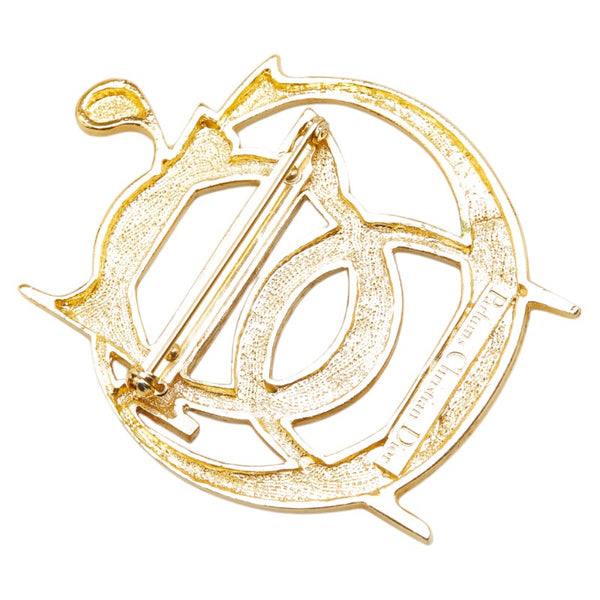 ディオール ロゴ ブローチ ゴールド メッキ レディース Dior 【中古】