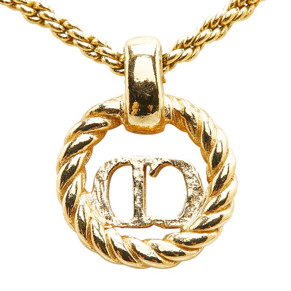 ディオール CDロゴ ラウンド ネックレス ゴールド メッキ レディース Dior 【中古】