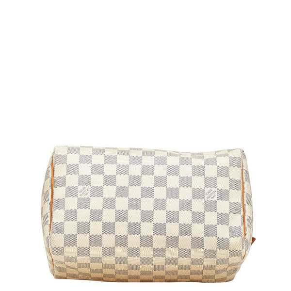 ルイ ヴィトン ダミエ アズール スピーディ25 ハンドバッグ N41534 ホワイト PVC レザー レディース LOUIS VUITTON 【中古】