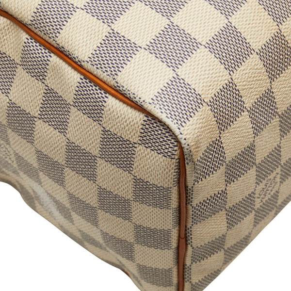 ルイ ヴィトン ダミエ アズール スピーディ25 ハンドバッグ N41534 ホワイト PVC レザー レディース LOUIS VUITTON 【中古】