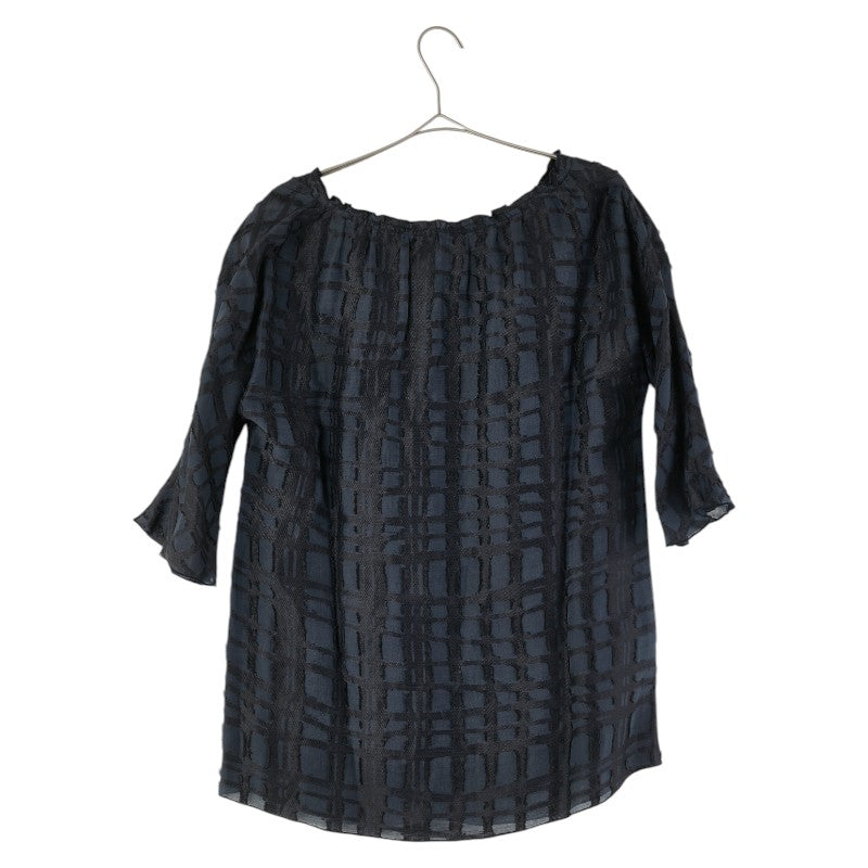 ボッテガヴェネタ トップス チュニック ネイビー ブラック リネン シルク レディース BOTTEGAVENETA 【中古】