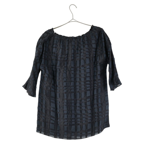 ボッテガヴェネタ トップス チュニック ネイビー ブラック リネン シルク レディース BOTTEGAVENETA 【中古】