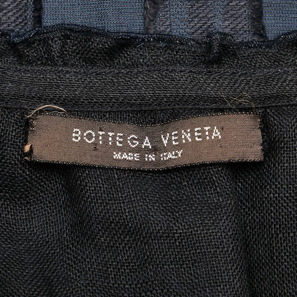 ボッテガヴェネタ トップス チュニック ネイビー ブラック リネン シルク レディース BOTTEGAVENETA 【中古】