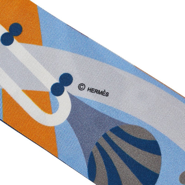 エルメス ツイリー Parade en Fanfare パラード アン ファンファーレ スカーフ ブルー マルチカラー シルク レディース HERMES 【中古】