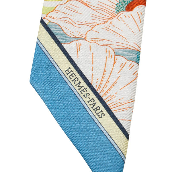 エルメス ツイリー PRECIOUS PARADISE ヴェールアマンド スカーフ グリーン シルク レディース HERMES 【中古】