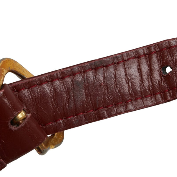 カルティエ マストライン ショルダーバッグ ワインレッド ボルドー レザー レディース CARTIER 【中古】