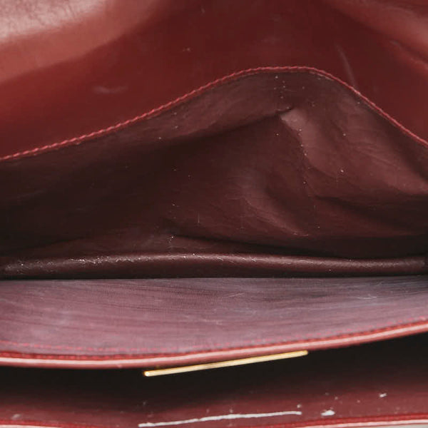 カルティエ マストライン ショルダーバッグ ワインレッド ボルドー レザー レディース CARTIER 【中古】
