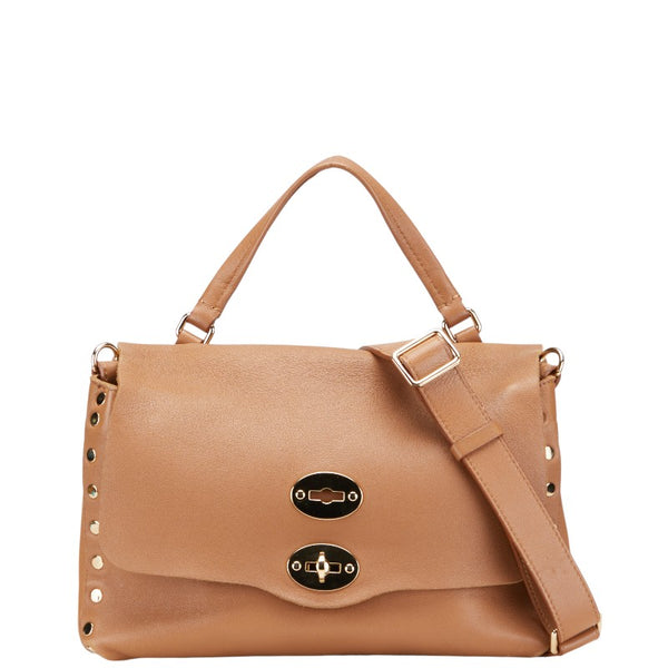 ザネラート ポスティーナ ショルダーバッグ ハンドバッグ 2WAY ブラウン レザー レディース ZANELLATO 【中古】