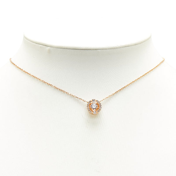スワロフスキー スパークリング ダンス ラインストーン ネックレス ローズゴールド メッキ レディース SWAROVSKI 【中古】
