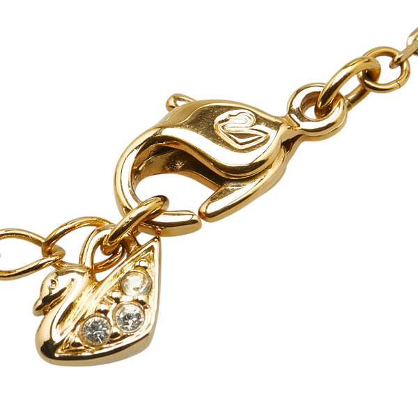 スワロフスキー Swan スワン ラインストーン ネックレス ゴールド メッキ レディース SWAROVSKI 【中古】