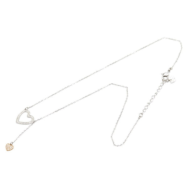 スワロフスキー ハート モチーフ ラインストーン ネックレス シルバー メタル レディース SWAROVSKI 【中古】