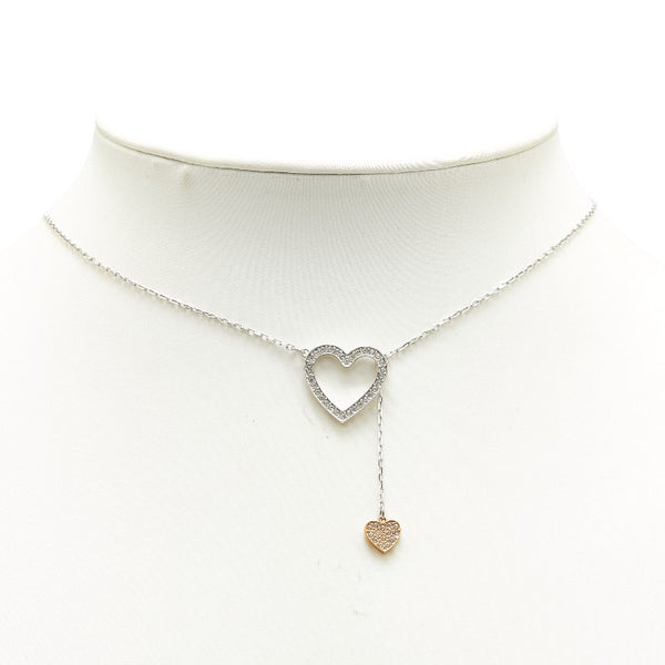 スワロフスキー ハート モチーフ ラインストーン ネックレス シルバー メタル レディース SWAROVSKI 【中古】