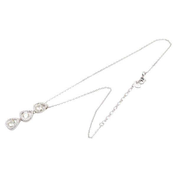 スワロフスキー 3連ストーン ラインストーン ネックレス シルバー メタル レディース SWAROVSKI 【中古】