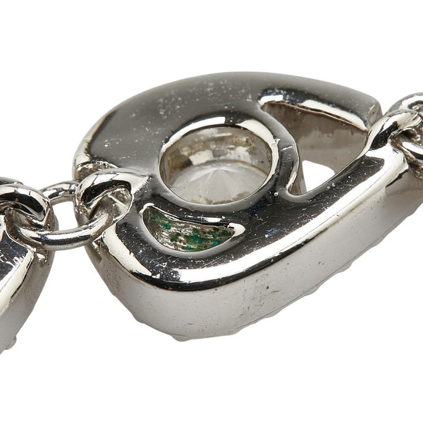 スワロフスキー 3連ストーン ラインストーン ネックレス シルバー メタル レディース SWAROVSKI 【中古】