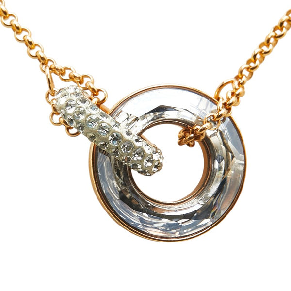 スワロフスキー ラインストーン ネックレス ゴールド メッキ レディース SWAROVSKI 【中古】