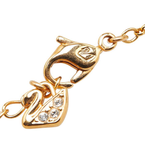 スワロフスキー ラインストーン ネックレス ゴールド メッキ レディース SWAROVSKI 【中古】