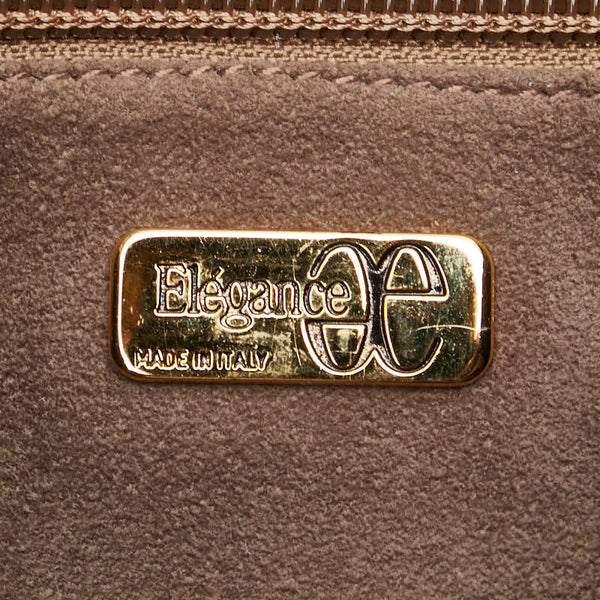 エレガンス トートバッグ ハンドバッグ ブラウン パイソン レザー レディース ELEGANCE 【中古】