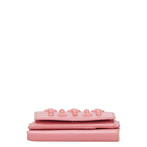 ジミーチュウ スタースタッズ 三つ折り財布 ピンク レザー レディース JIMMY CHOO 【中古】