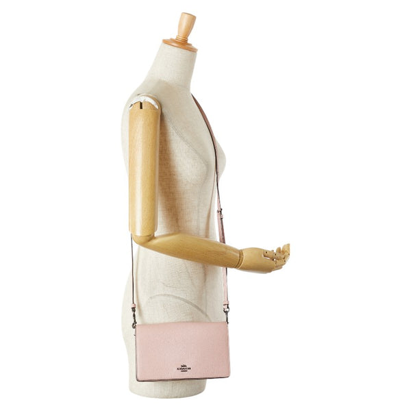 コーチ ロゴ ショルダーバッグ ピンク レザー レディース COACH 【中古】