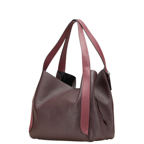 コーチ ハドリーホーボー ハンドバッグ トートバッグ 76088 ワインレッド レザー レディース COACH 【中古】