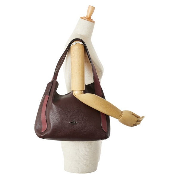 コーチ ハドリーホーボー ハンドバッグ トートバッグ 76088 ワインレッド レザー レディース COACH 【中古】