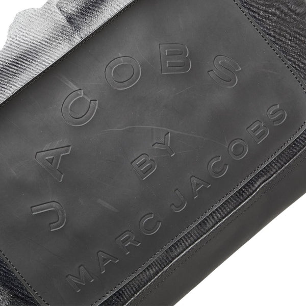 マークジェイコブス ロゴ トートバッグ ハンドバッグ ブラック レザー レディース MARC JACOBS 【中古】