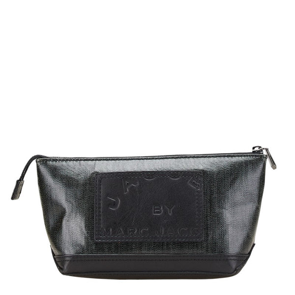 マークジェイコブス ポーチ カーキ ブラック PVC レザー レディース MARC JACOBS 【中古】