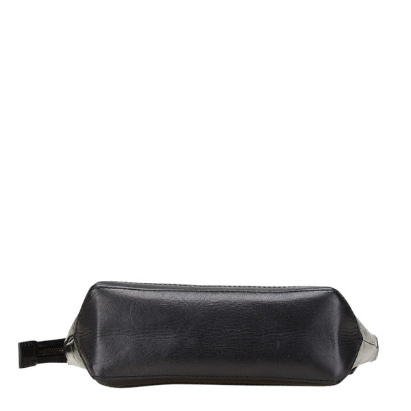 マークジェイコブス ポーチ カーキ ブラック PVC レザー レディース MARC JACOBS 【中古】