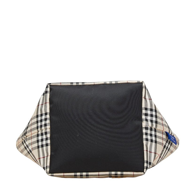 バーバリー ノバチェック ハンドバッグ ベージュ ブラック レッド ナイロン レザー レディース BURBERRY 【中古】