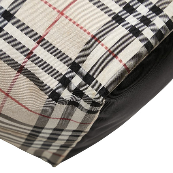バーバリー ノバチェック ハンドバッグ ベージュ ブラック レッド ナイロン レザー レディース BURBERRY 【中古】