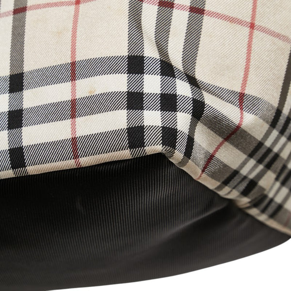 バーバリー ノバチェック ハンドバッグ ベージュ ブラック レッド ナイロン レザー レディース BURBERRY 【中古】
