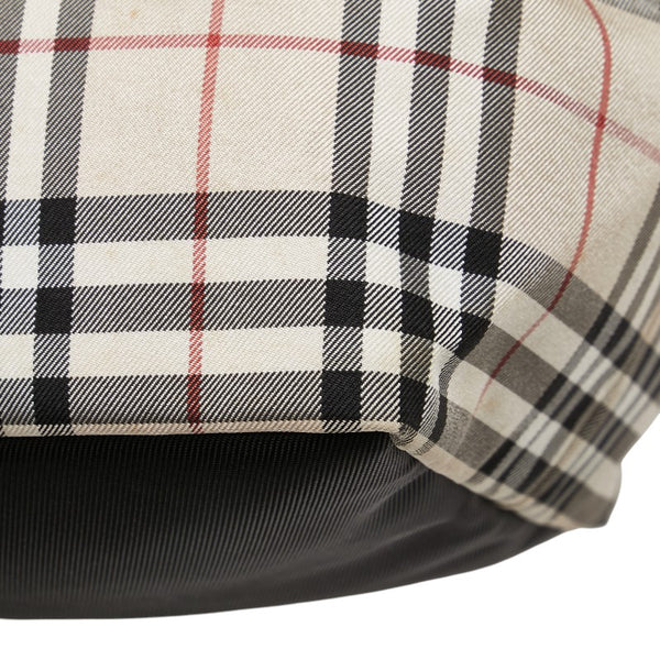 バーバリー ノバチェック ハンドバッグ ベージュ ブラック レッド ナイロン レザー レディース BURBERRY 【中古】