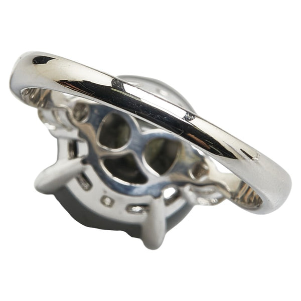 K18WG ホワイトゴールド 黒蝶真珠11.1mm ダイヤ0.22ct リング 指輪 レディース 11号 【中古】